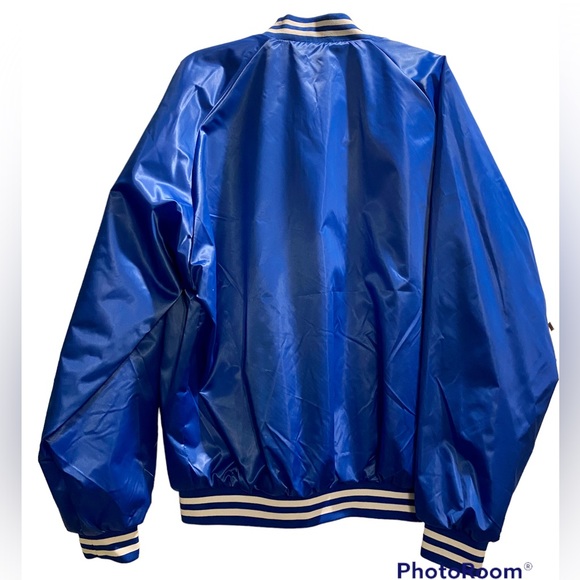 Vintage Kansas City Kelly’s Westport Blue Satin Sportswear Jacket - Picture 2 of 4